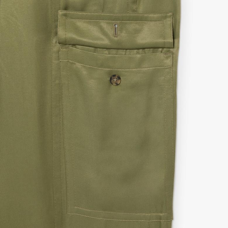 Lacoste Kadın Oversize Fit Haki Kargo Pantolon