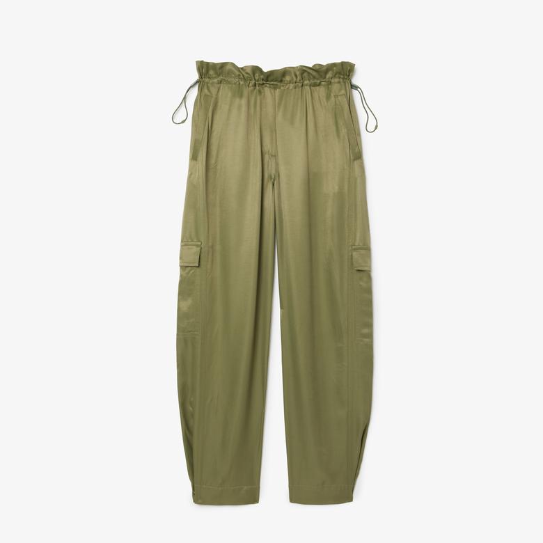 Lacoste Kadın Oversize Fit Haki Kargo Pantolon