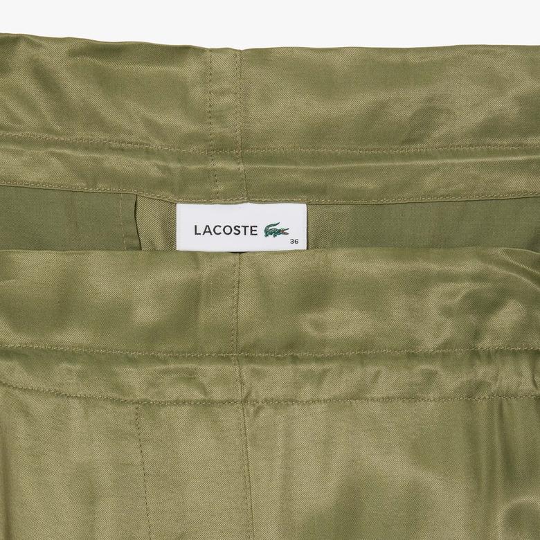 Lacoste Kadın Oversize Fit Haki Kargo Pantolon