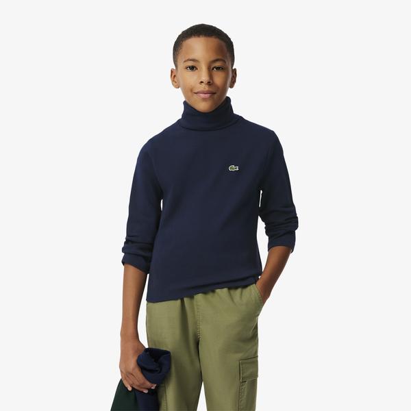 Lacoste Erkek Çocuk Uzun Kollu Boğazlı Yaka Lacivert T-Shirt