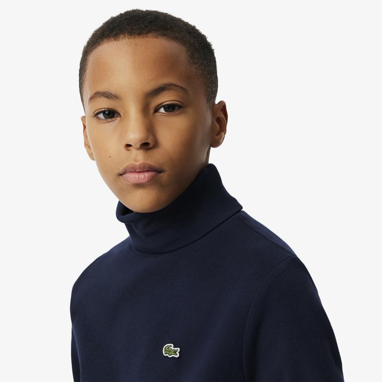 Lacoste Erkek Çocuk Uzun Kollu Boğazlı Yaka Lacivert T-Shirt