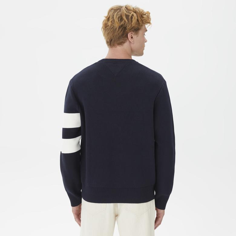 Tommy Jeans Relax Letter Sweater Erkek Lacivert Kazak