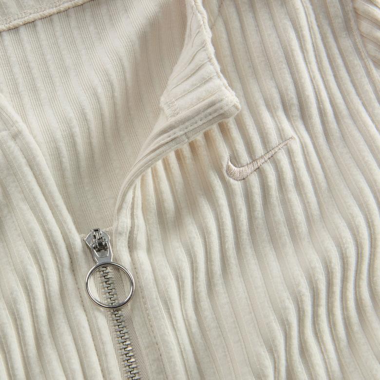 Nike Sportswear Chill Knit Full Zip Ribbed Cardigan Kadın Krem Hırka