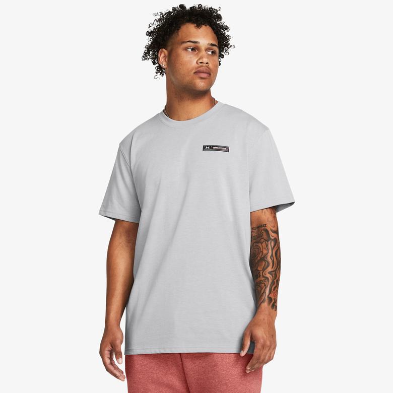 Under Armour Hw Armour Label Ss Erkek Gri T-Shirt