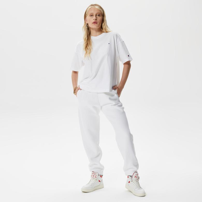 Champion Crewneck Kadın Beyaz T-Shirt