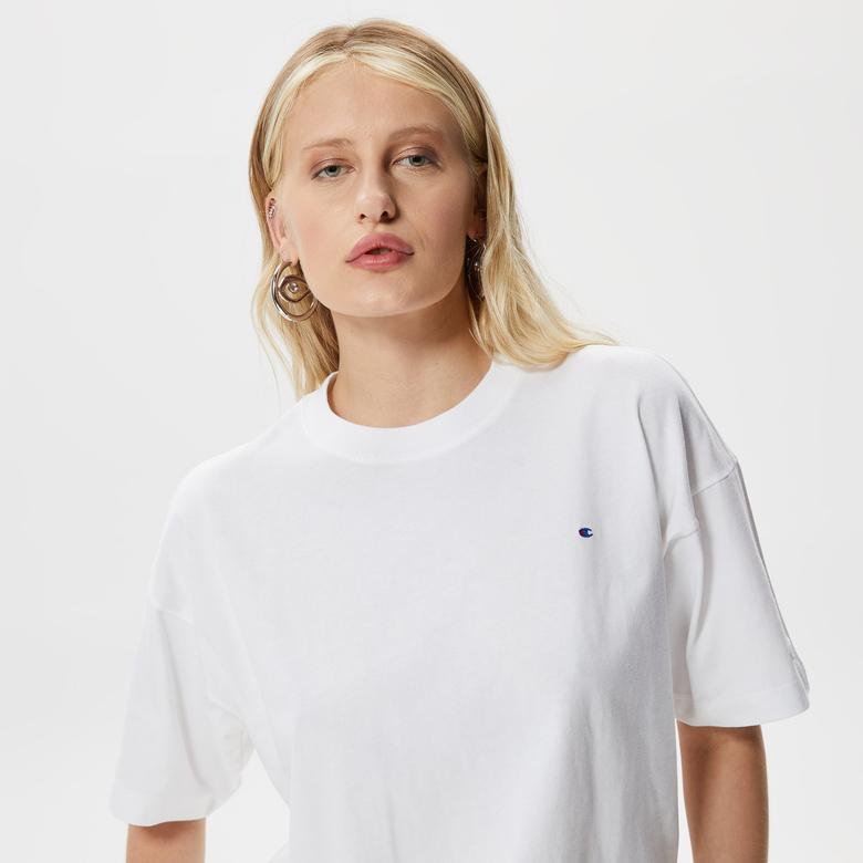 Champion Crewneck Kadın Beyaz T-Shirt