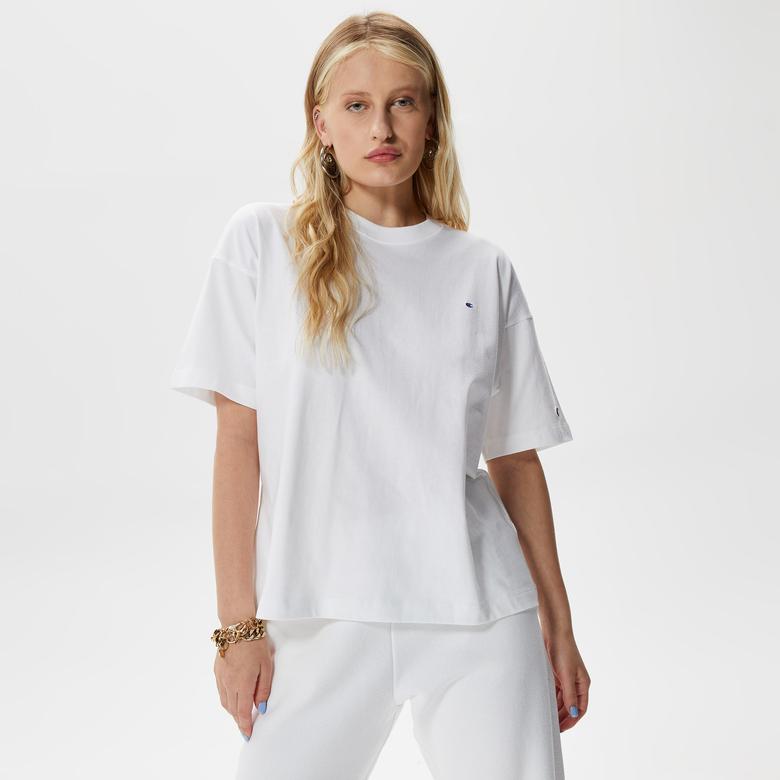 Champion Crewneck Kadın Beyaz T-Shirt
