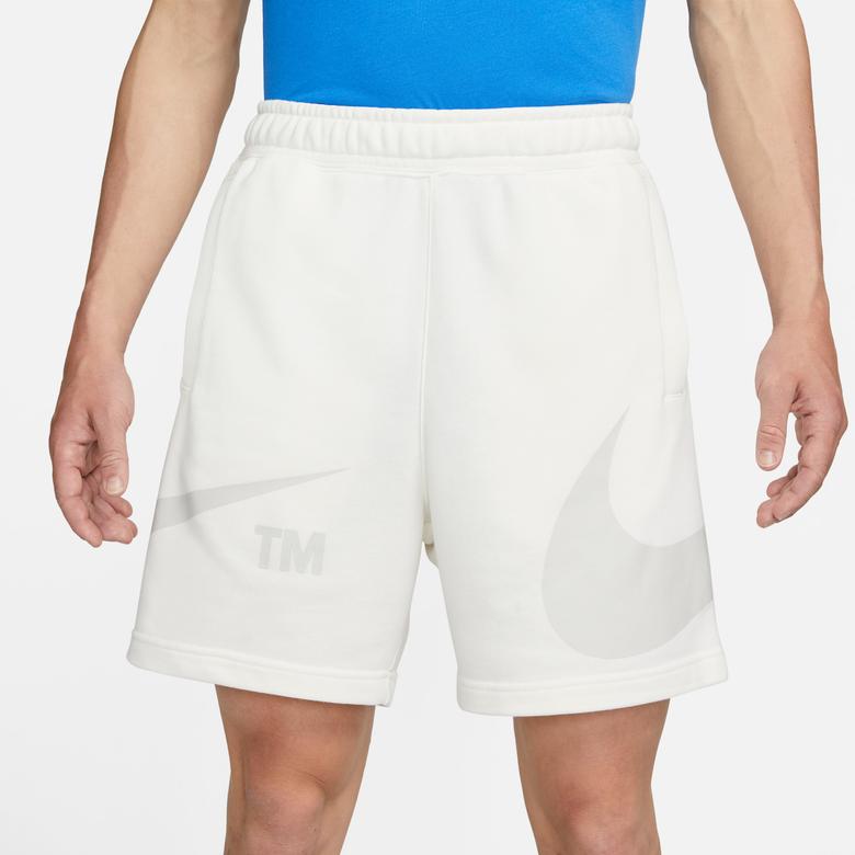 Nike Swoosh French Terry Erkek Beyaz Şort