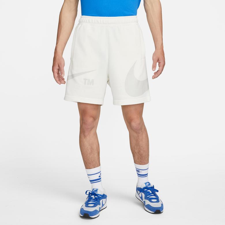 Nike Swoosh French Terry Erkek Beyaz Şort
