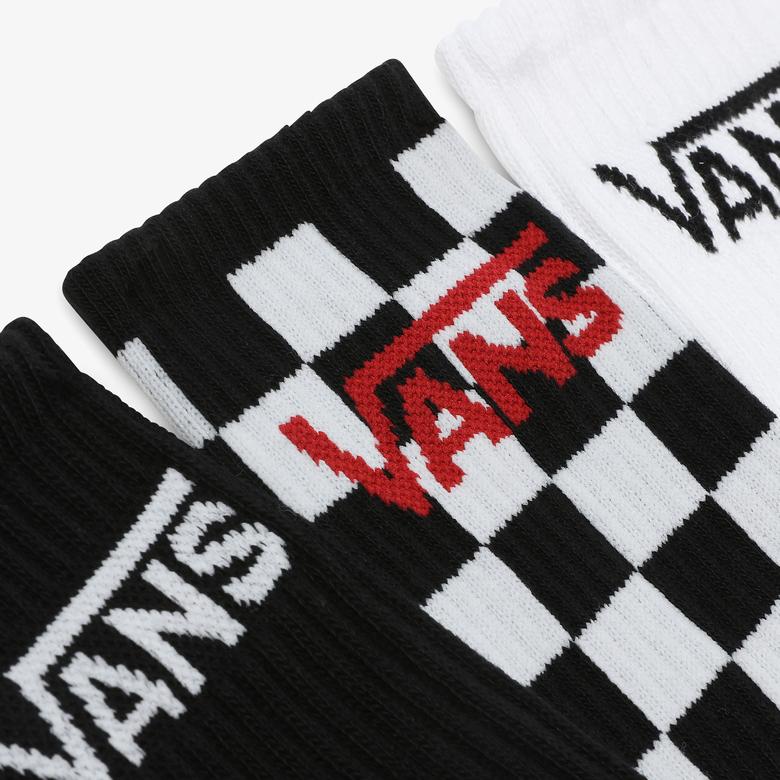 Vans Classic Crew Erkek Siyah 3'lü Çorap