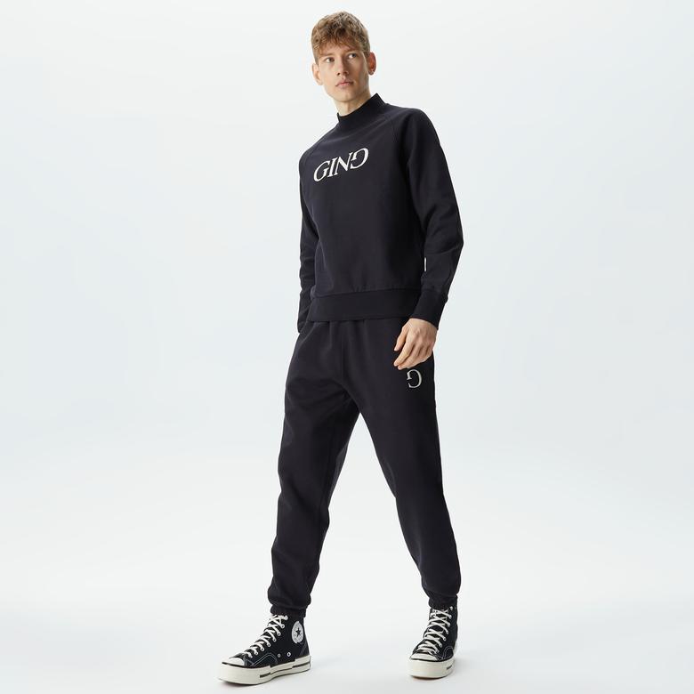 Ging Embroidered Baggy Erkek Siyah Pantolon
