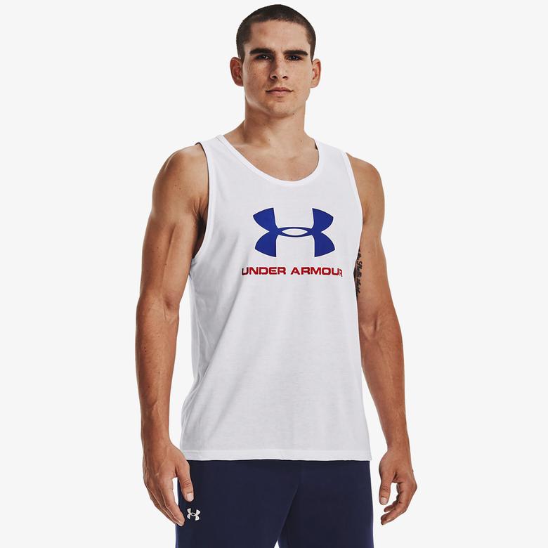 Under Armour UA Sportstyle Logo Erkek Beyaz Atlet