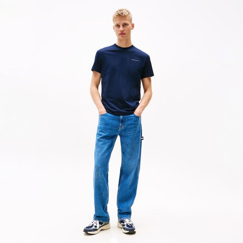 Tommy Hilfiger Tjm Slim Linear Chest Erkek Mavi T-Shirt