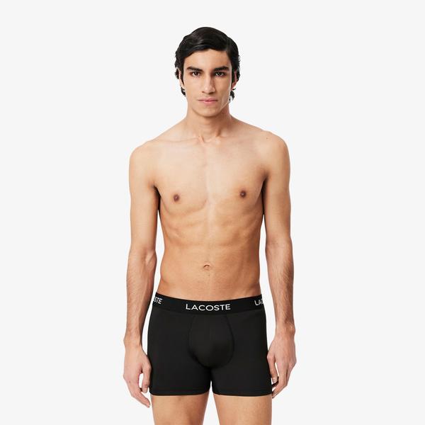 Lacoste Erkek 3'lü Siyah Boxer