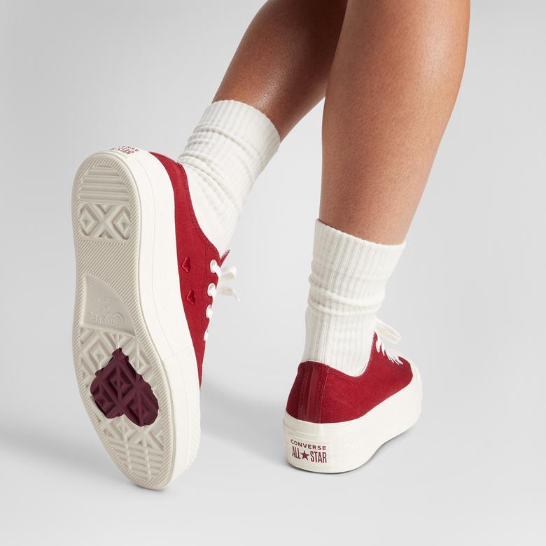 Converse Chuck Taylor All Star Lift Hearts Unisex Kırmızı Platform Sneaker