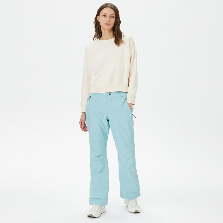 Columbia Bar Split Crop Kadın Krem Günlük Sweatshirt