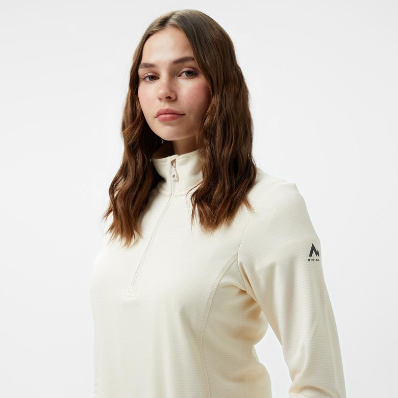 McKinley Andrea 1/2 Zip Kadın Krem Outdoor Polar