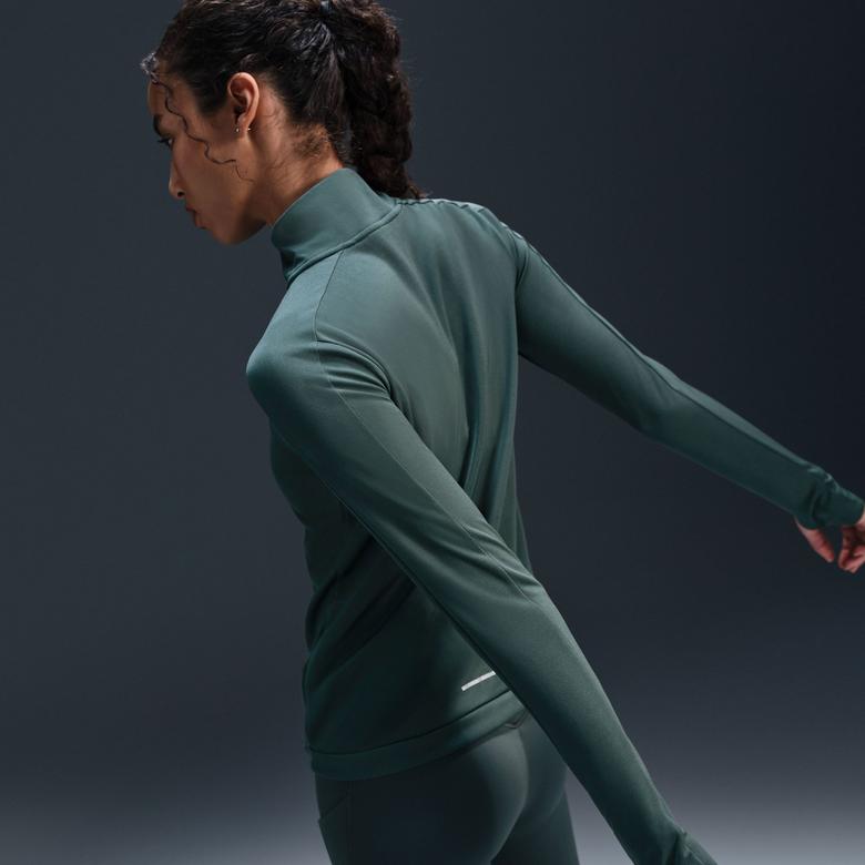 Nike Dri-Fit Pacer Zip Neck Kadın Yeşil Antrenman Üstü