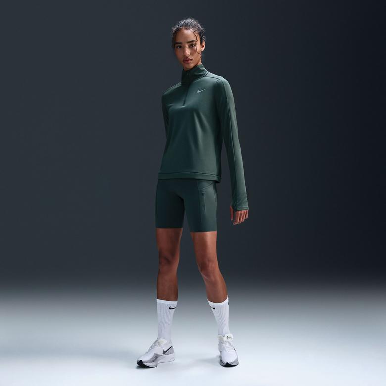 Nike Dri-Fit Pacer Zip Neck Kadın Yeşil Antrenman Üstü