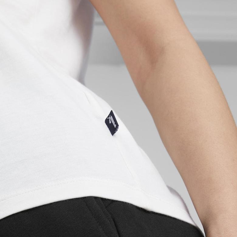 Puma Ess Logo Kadın Beyaz T-Shirt
