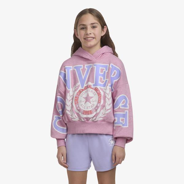 Converse Oversized Varsity Çocuk Pembe Sweatshirt