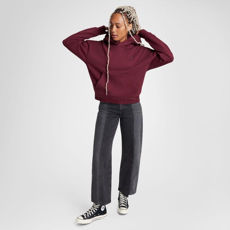 Converse Classic Kadın Oversized Fit Bordo Hoodie
