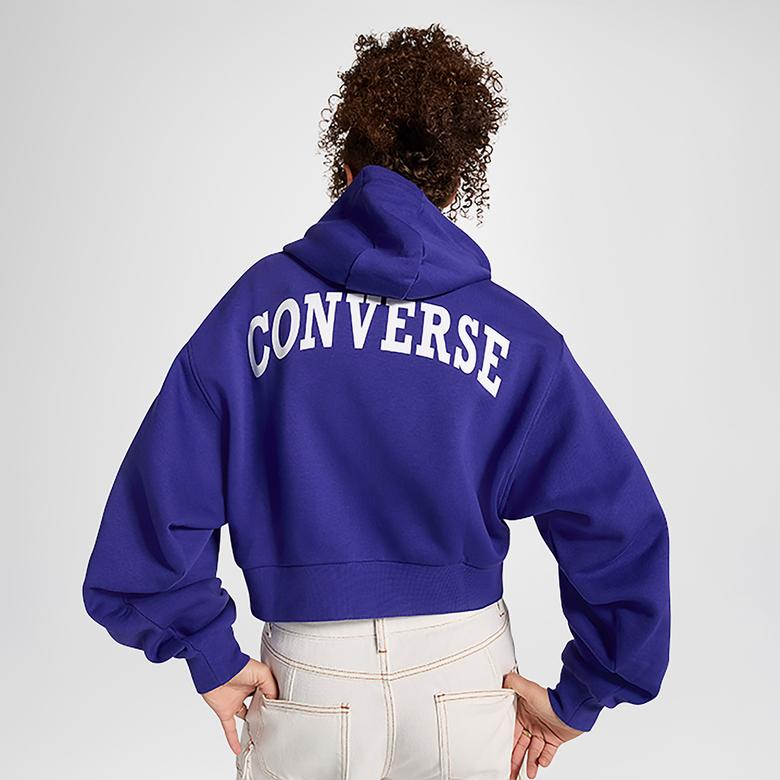 Converse Classic Kadın Mavi Fermuarlı Hoodie
