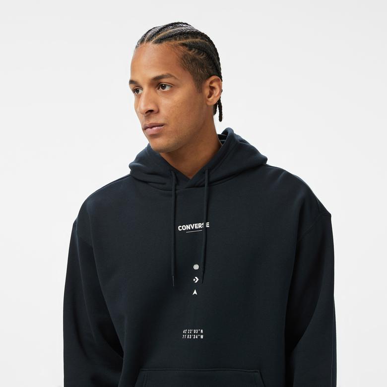 Converse Loose Fit Erkek Siyah Hoodie