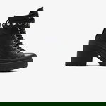 Converse Chuck 70 De Luxe Heel Unisex Siyah Deri Platform Dark Romance Sneaker