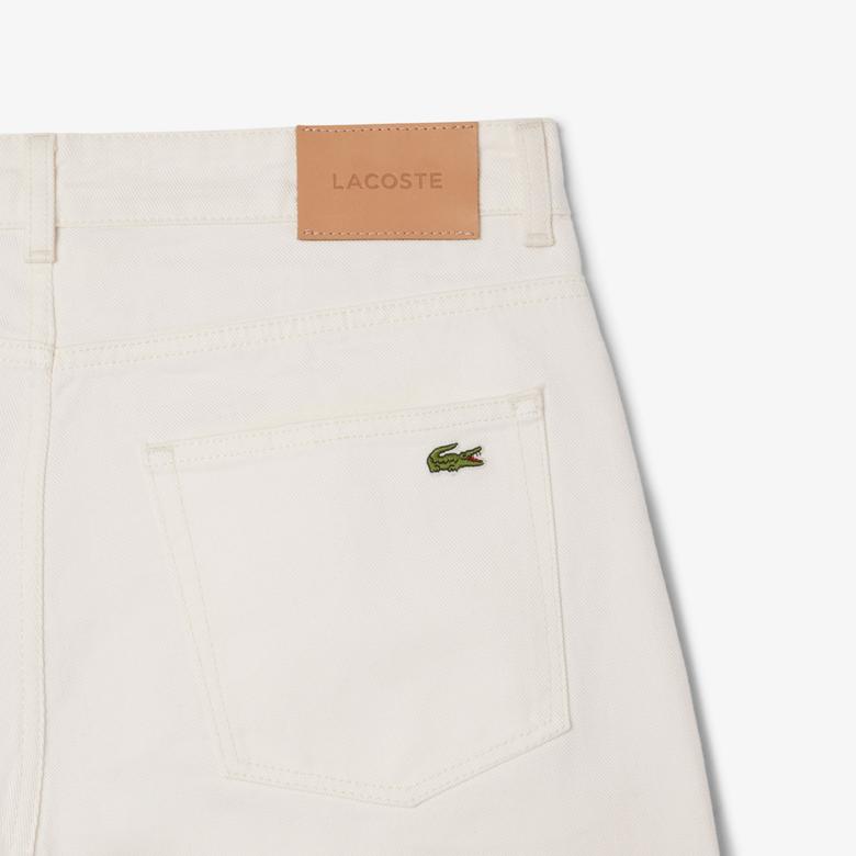Lacoste Erkek Straight Fit Denim Beyaz Bermuda