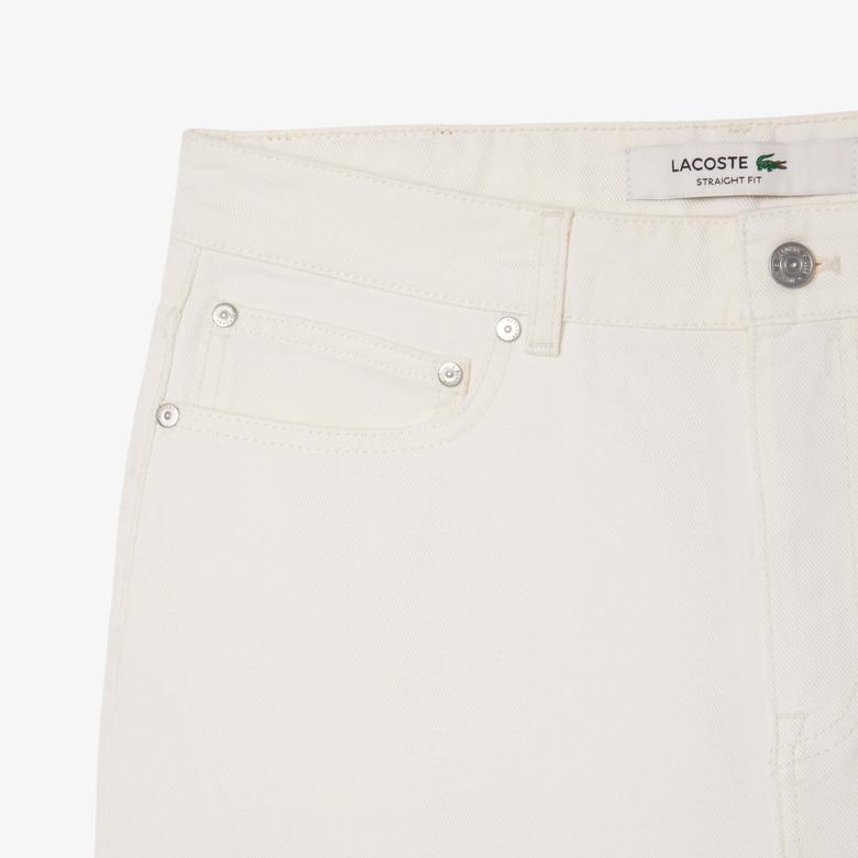Lacoste Erkek Straight Fit Denim Beyaz Bermuda