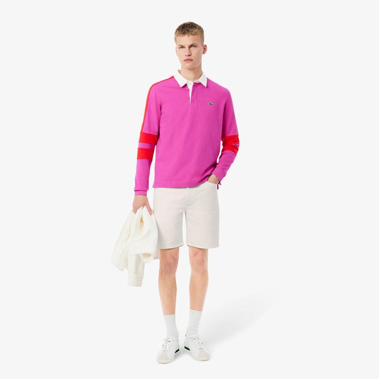 Lacoste Erkek Straight Fit Denim Beyaz Bermuda