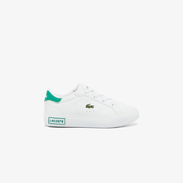 Lacoste Powercourt Bebek Beyaz/Yeşil Sneaker