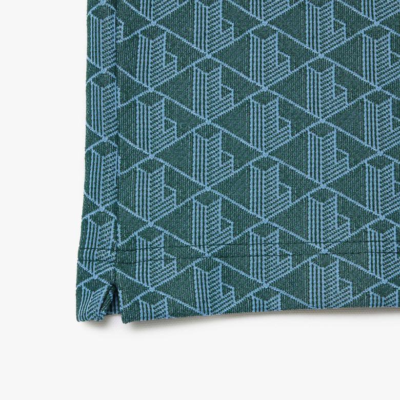 Lacoste Erkek Classic Fit Monogram Yeşil Polo