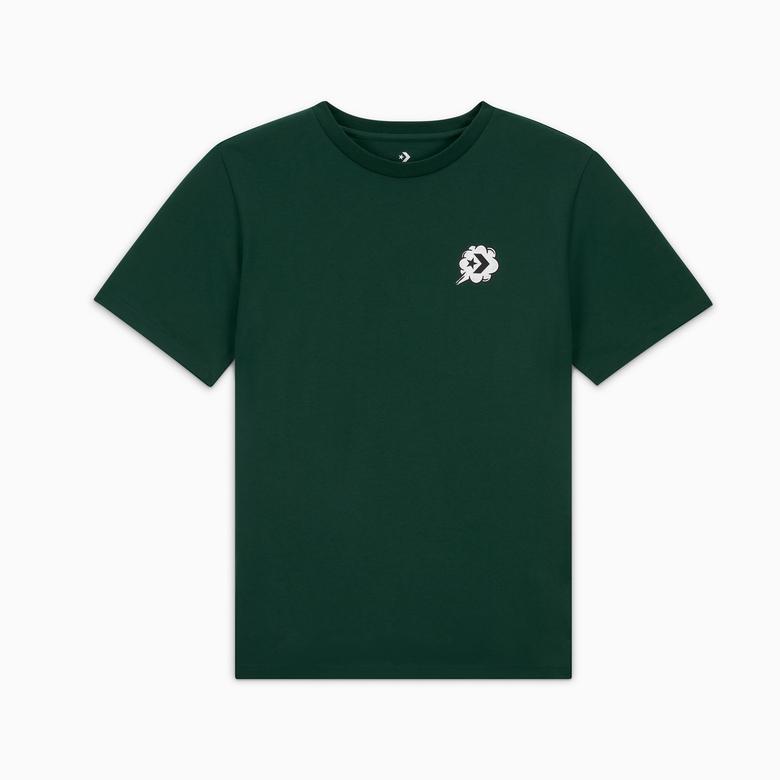 Converse Classic Erkek Grafik Baskılı Yeşil T-Shirt