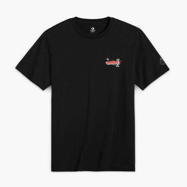 Converse X Tom & Jerry Unisex Siyah T-Shirt