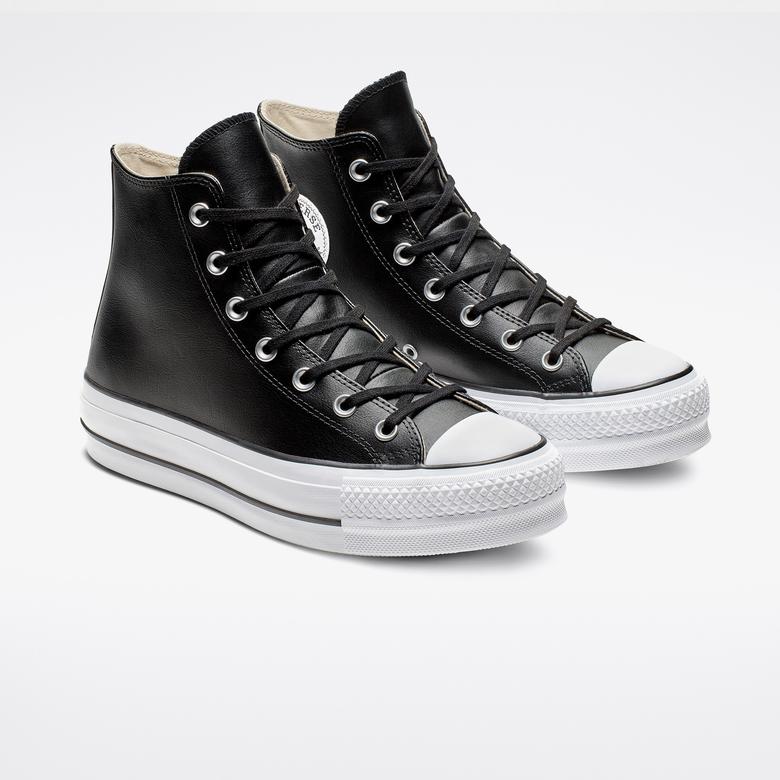 Converse Chuck Taylor All Star High Lift Platform Deri Unisex Siyah Sneaker