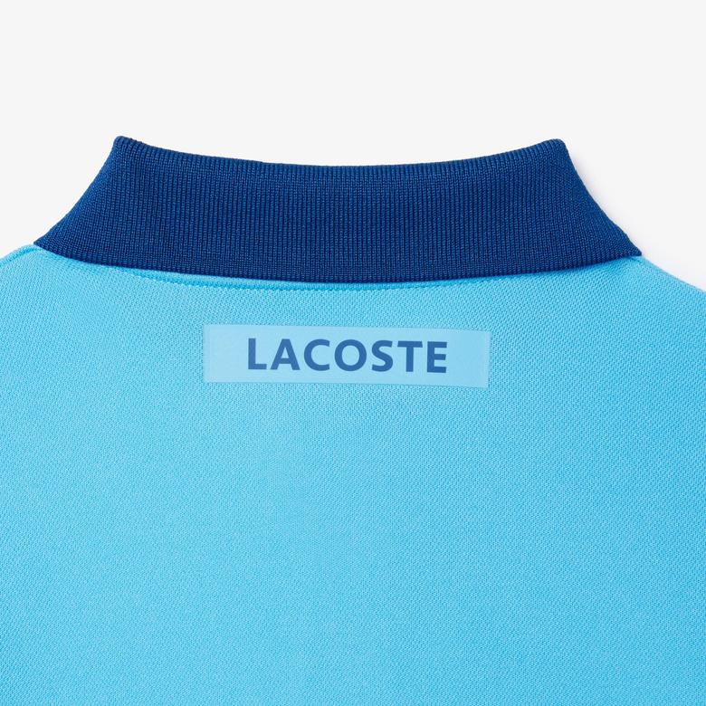 Lacoste Tenis X Novak Djokovic Erkek Çocuk Baskılı Mavi Polo