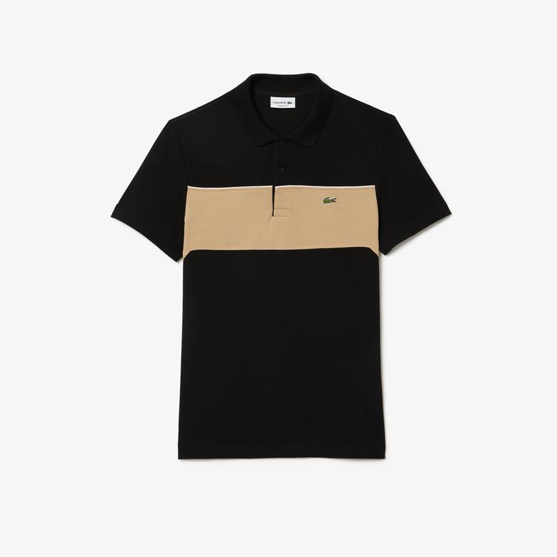 Lacoste Erkek Regular Fit Renk Bloklu Siyah Polo