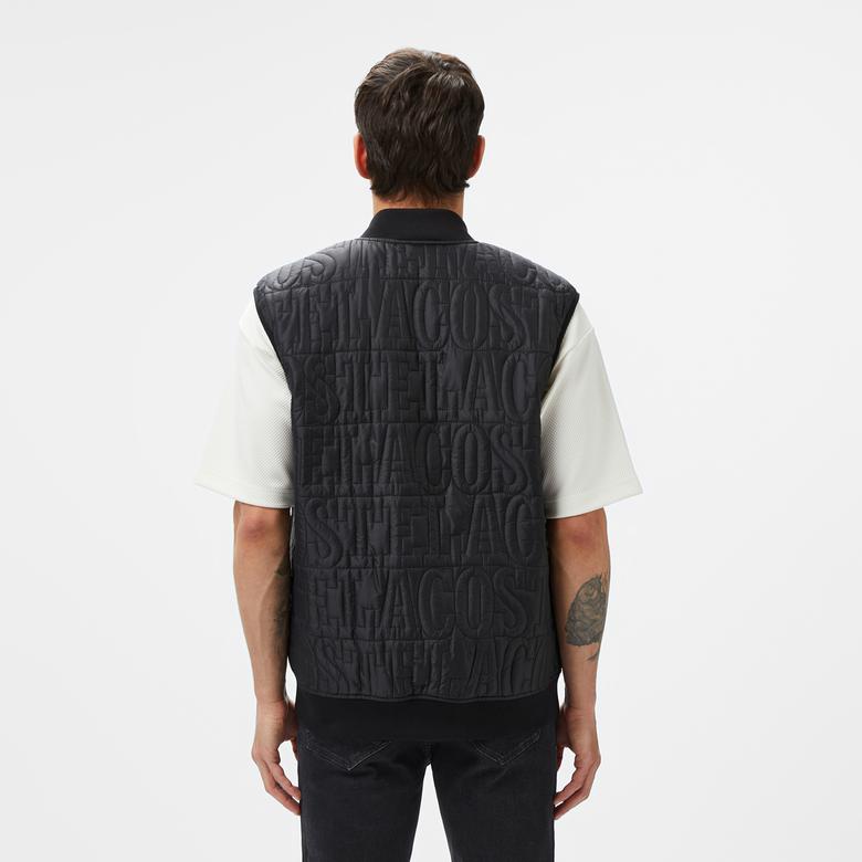 Lacoste Erkek Regular Fit Dik Yaka Kapitone Siyah Yelek