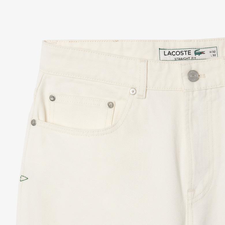Lacoste Erkek Straight Fit Denim Beyaz Pantolon