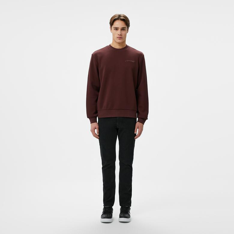 Lacoste Erkek Classic Fit Bisiklet Yaka Bordo Sweatshirt