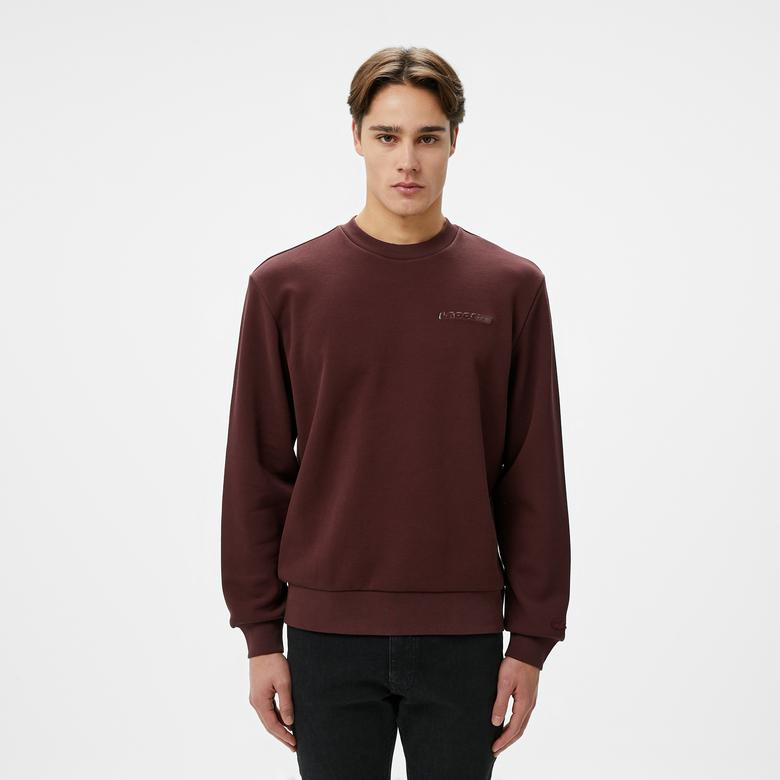 Lacoste Erkek Classic Fit Bisiklet Yaka Bordo Sweatshirt