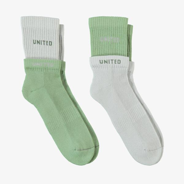 UNITED4 Erkek Yeşil/Gri 2'li Çorap
