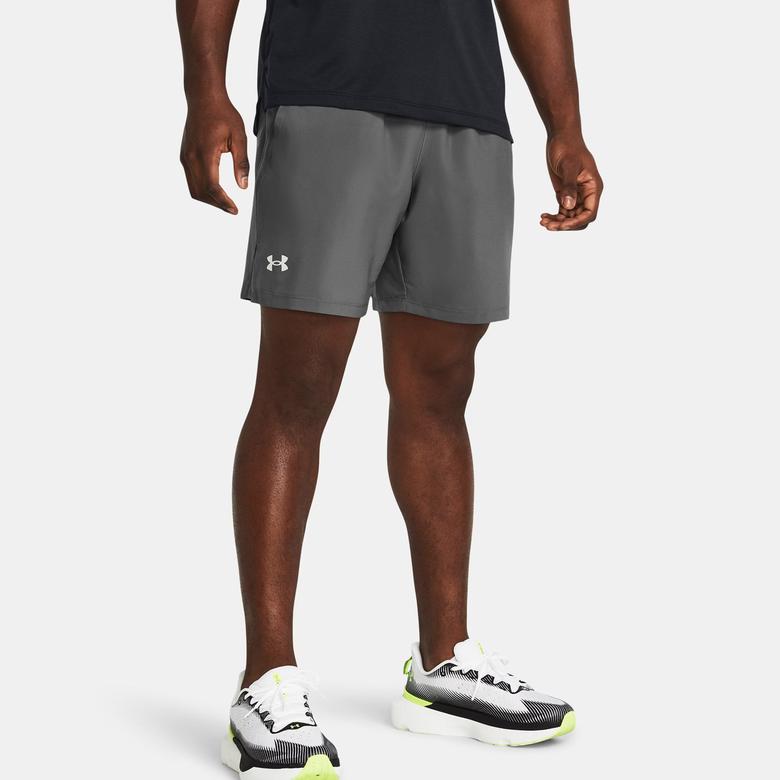Under Armour Launch 7 inch Erkek Gri Antrenman Şortu
