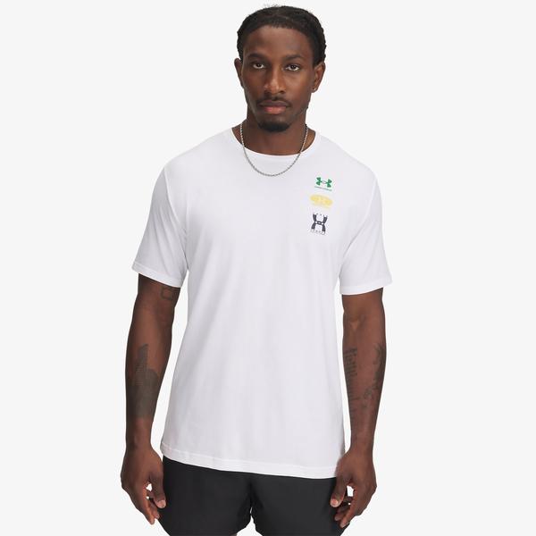 Under Armour Evol 60/40s Logo Erkek Beyaz T-Shirt