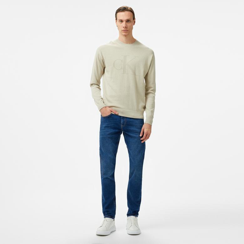 Calvin Klein Jeans Erkek Bej Triko