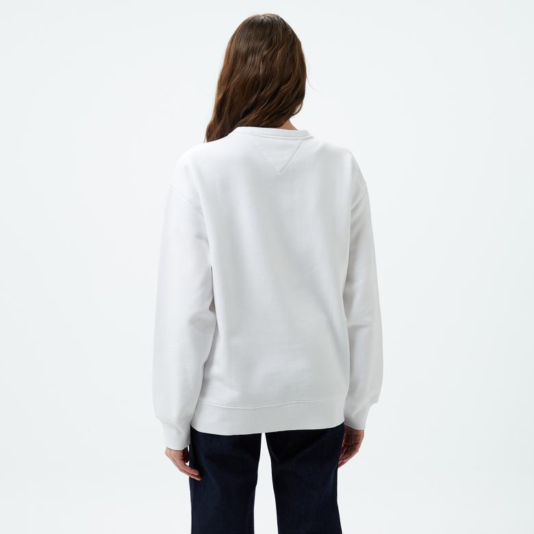 Tommy Jeans Kadın Beyaz Sweatshirt