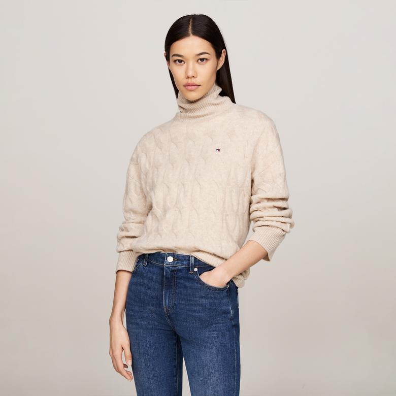 Tommy Hilfiger Kadın Bej Triko
