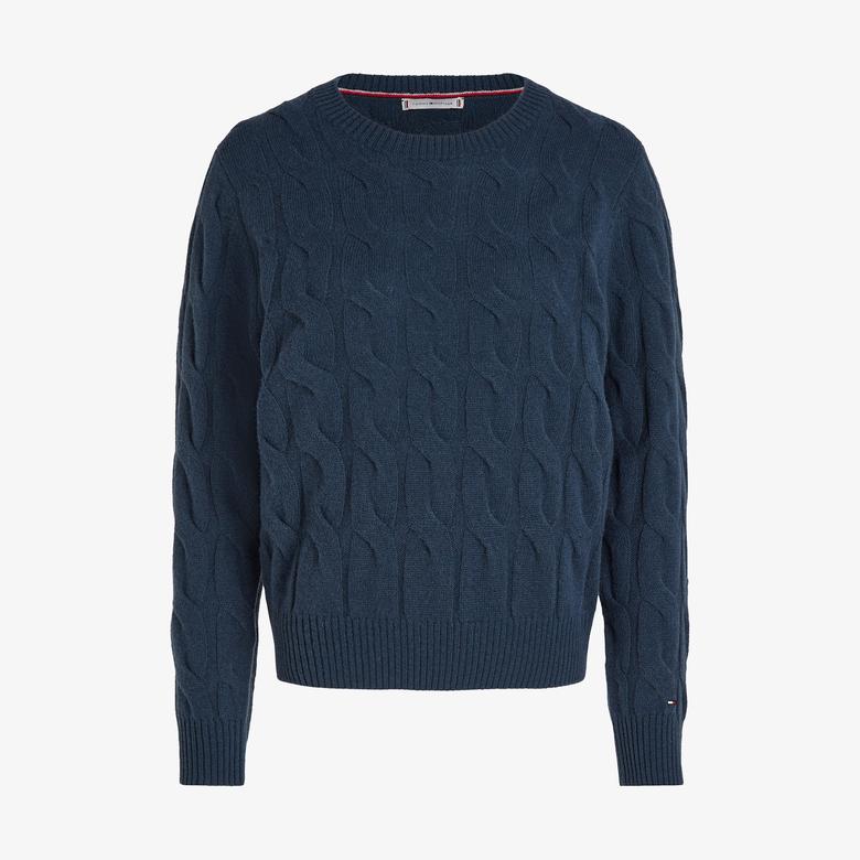 Tommy Hilfiger Kadın Gri Triko